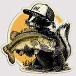 "STANKY" THE SKUNK WITH LARGEMOUTH BASS DIE CUT STICKER